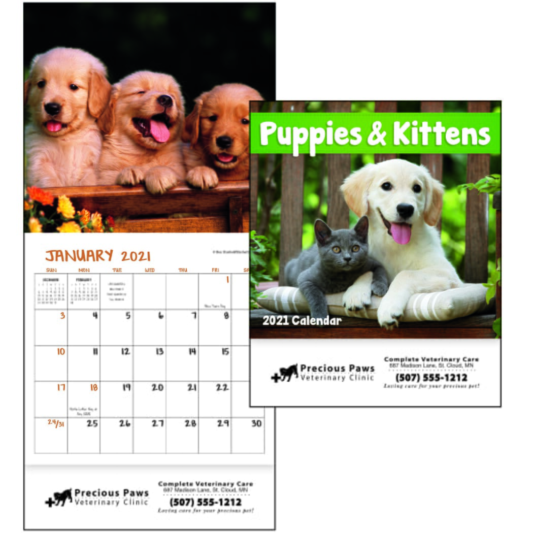 2025 Puppies & Kittens Calendar - Mini - Promotional Giveaway | Crestline