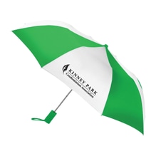 Green and white umbrella
