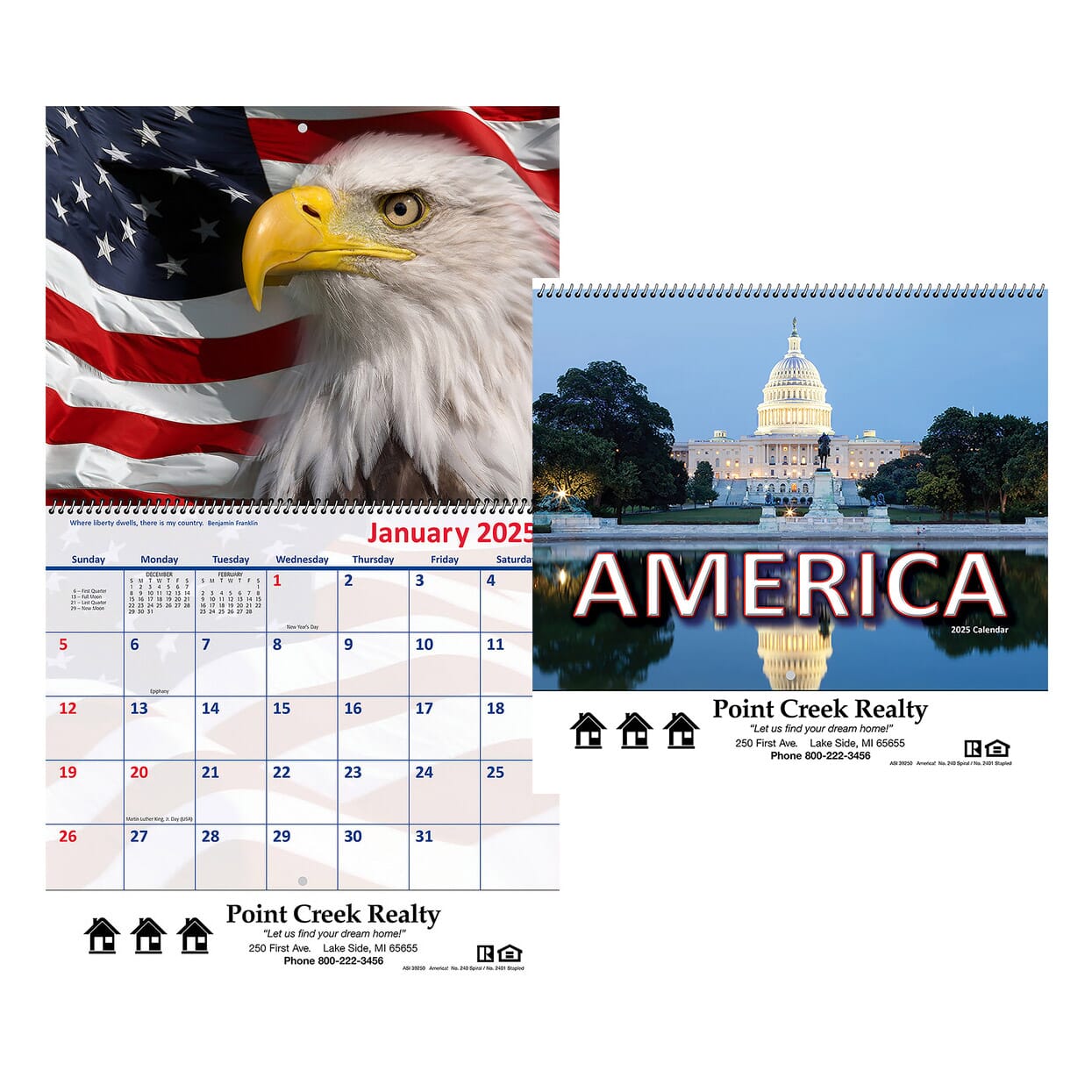 2025 America Spiral Wall Calendar Promotional Giveaway Crestline