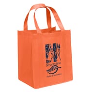 Orange reusable grocery tote bag