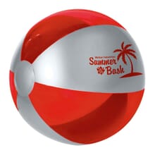 Red and silver beach ball