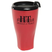 Red and black travel mug