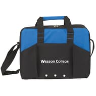 Blue and black computer messenger bag
