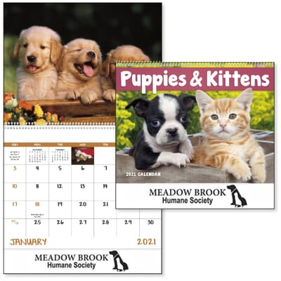 2025 Puppies & Kittens Calendar - Spiral - Promotional Giveaway | Crestline