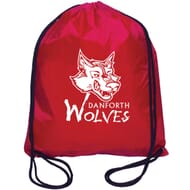 Red drawstring backpack