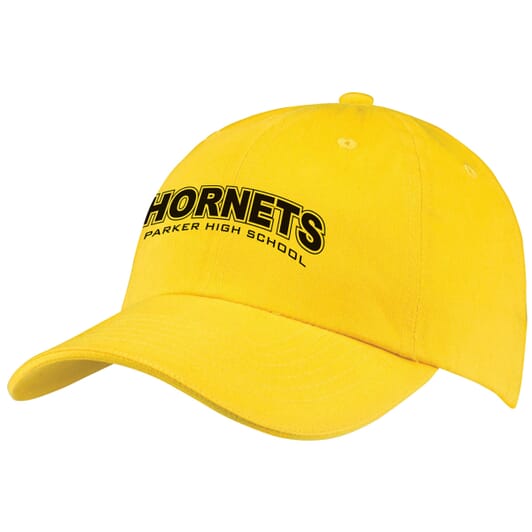 classic baseball cap with school team logo