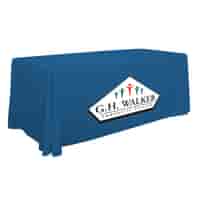Closed Back Table Throws & Custom 4-Sided Tablecloths with Logo