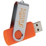 Orange and silver folding usb flash drive