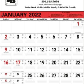 2022 Commercial Memo Calendar