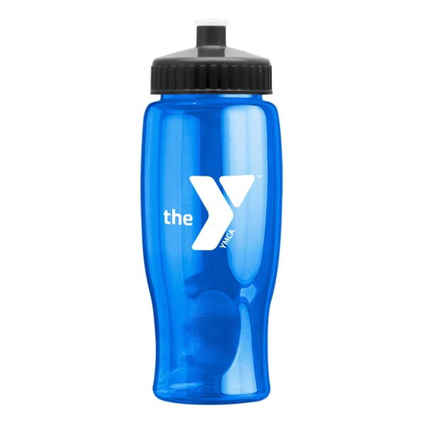 27oz Transparent Custom Water Bottle w/Tethered Cap