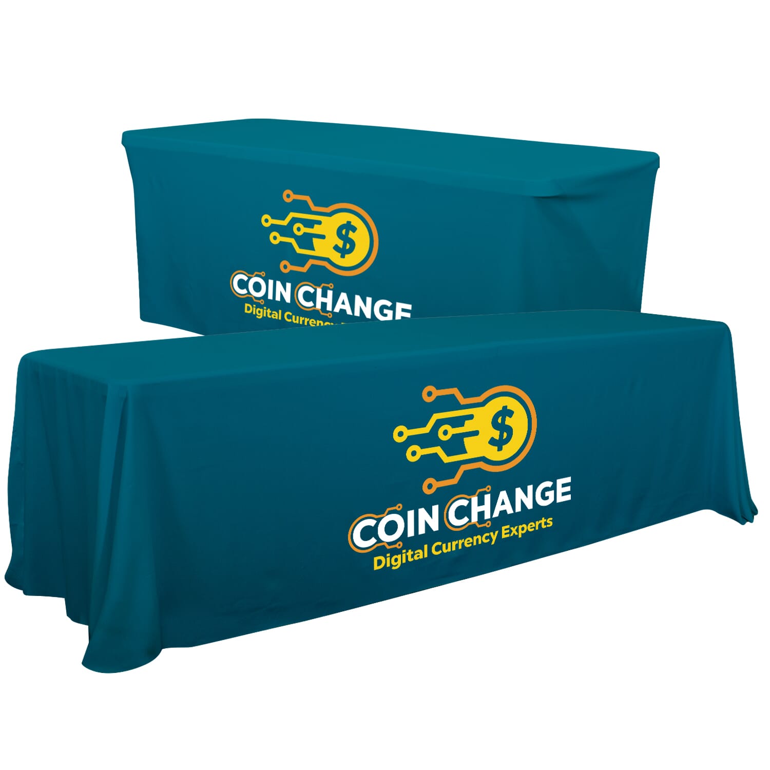6ft to 8ft Convertible Table Throw - Full Color Front Panel