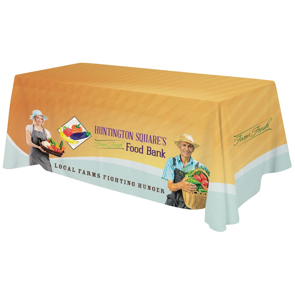 6ft Economy 3-Sided Table Throw - Full Color Dye-Sub
