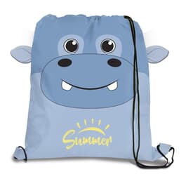 Paws 'N Claws Drawstring Backpack - Hippo