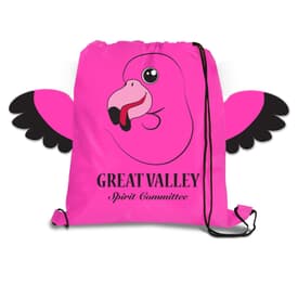 Paws 'N Claws Drawstring Backpack - Flamingo