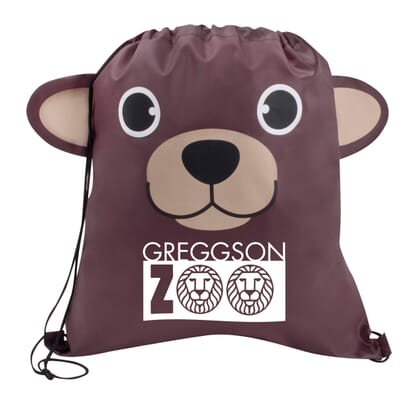Paws N Claws Drawstring Backpack – Brown Bear