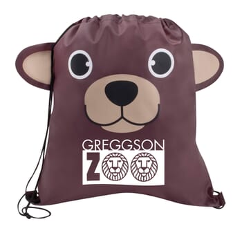 Paws ‘N Claws Drawstring Backpack – Brown Bear