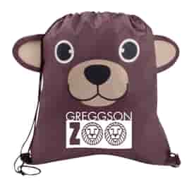 Paws ‘N Claws Drawstring Backpack – Brown Bear