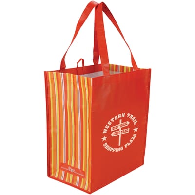 red and orange eco friendly reusable tote bag