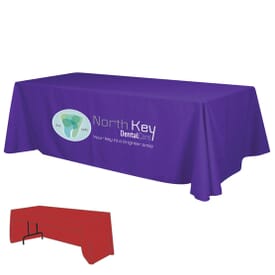 8ft Economy 3&#45;Sided Table Throw &#45; Full Color Front Panel