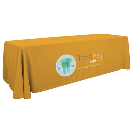 8ft Economy 3-Sided Table Throw - Full Color Front Panel