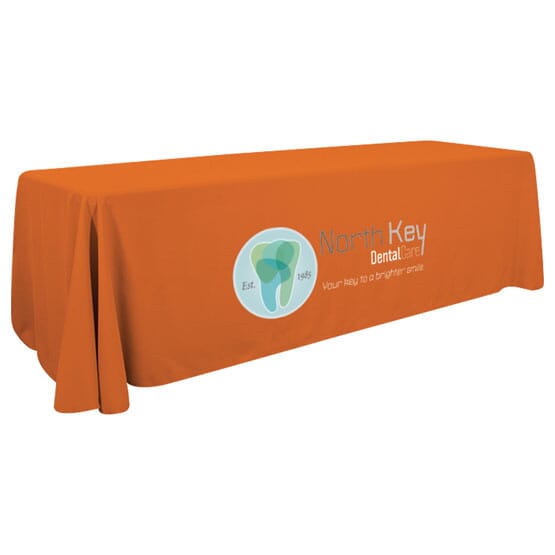 8ft Economy 3-Sided Table Throw - Full Color Front Panel