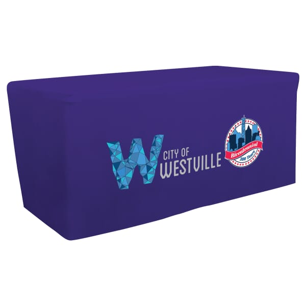 6ft Fitted Table Cover - Full Color Front Panel