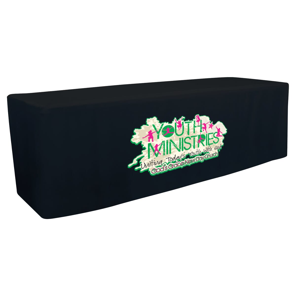 8ft Fitted Table Cover - Full Color Front Panel