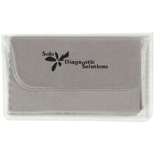 Pocket-size gray tech cleaning cloth with pouch