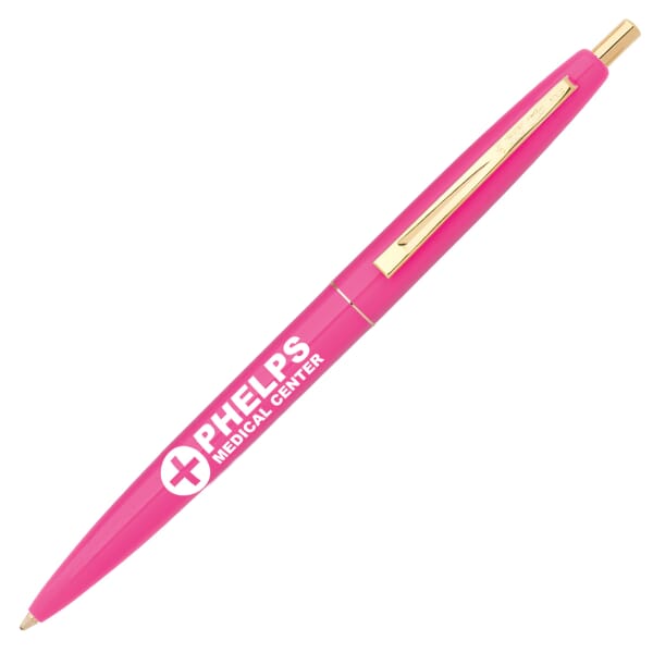 Pink and Teal Best Life Ever Bic Clic Pen Retractable, Refillable