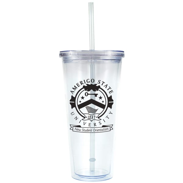 16 Oz Thirst Buster Travel Cups with Lids and Straws