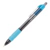 light blue and black pen