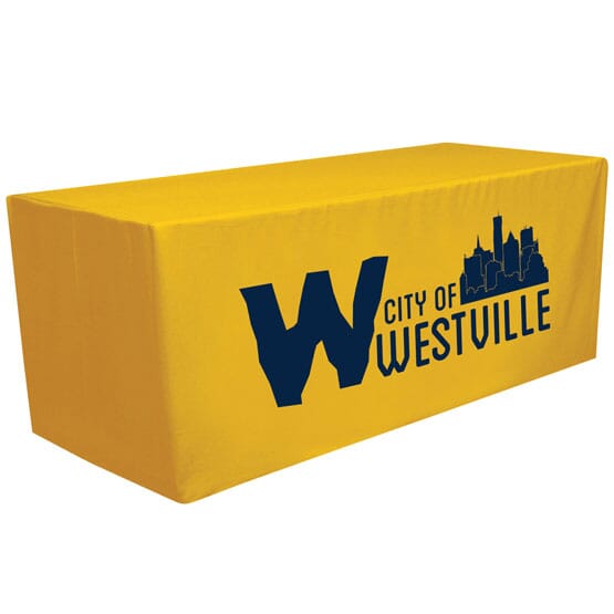 6ft Fitted Table Cover - One Color Thermal Imprint