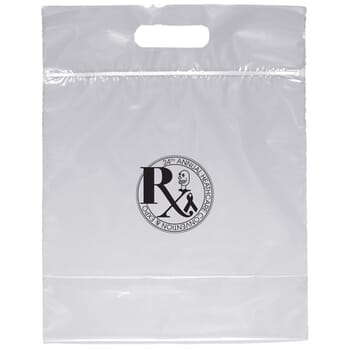 12&quot; x 12&quot; x 6&quot; Clear Plastic Bag - Die Cut Zip Close Handle