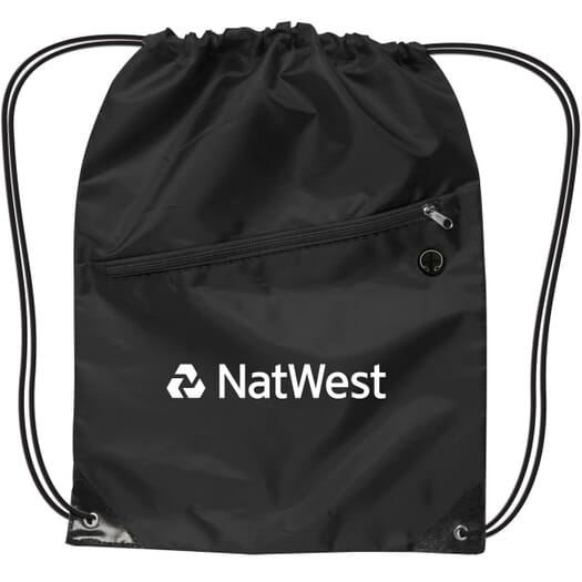 Drawstring Backpack with Zipper