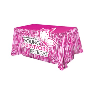 6' Flat Poly 3-Sided All Over Full Color Table Cover