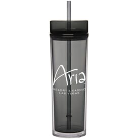 16 oz Tube Tumbler with Straw