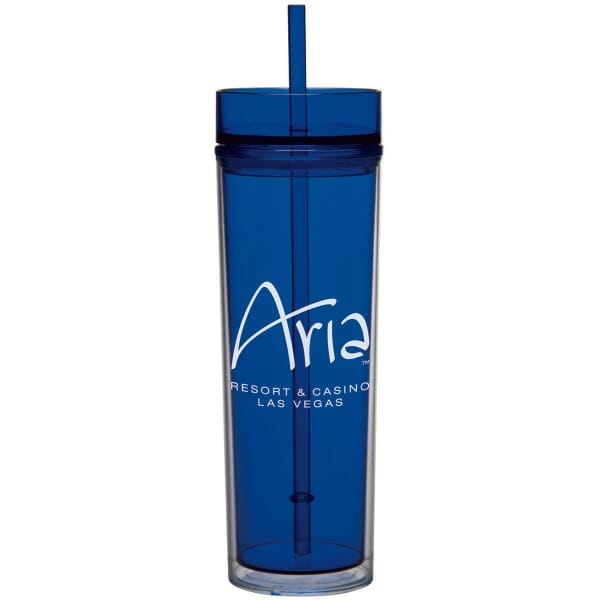 16 oz Tube Tumbler with Straw
