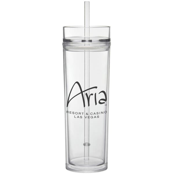 16 oz Tube Tumbler with Straw
