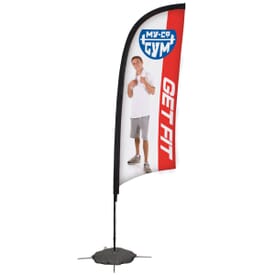 9' Premium Razor Sail Double-Sided Sign Kit with Scissor Base