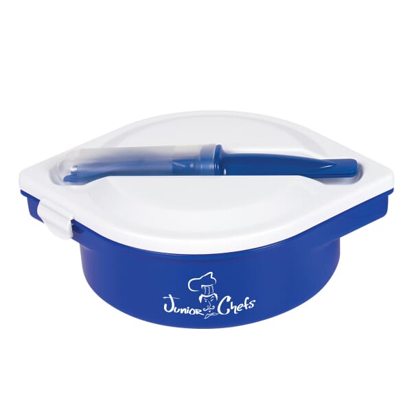 Multi-Compartment Food Container with Utensils