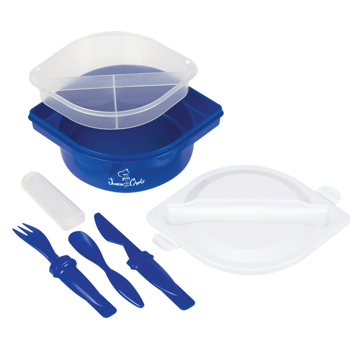 Multi-Compartment Food Container with Utensils - Promotional