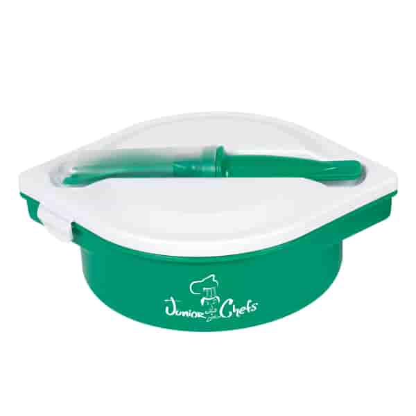 Multi-Compartment Food Container with Utensils