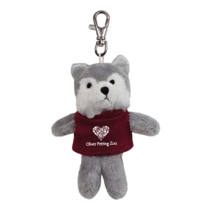 Stuffed wolf keychain with logo t-shirt