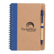 Blue eco-friendly notebook and pen set