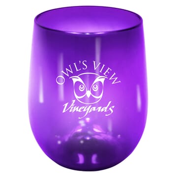 12 oz Plastic Vinello Stemless Wine Glass