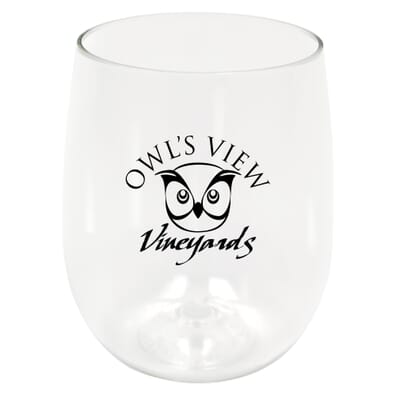 12 oz Plastic Vinello Stemless Wine Glass