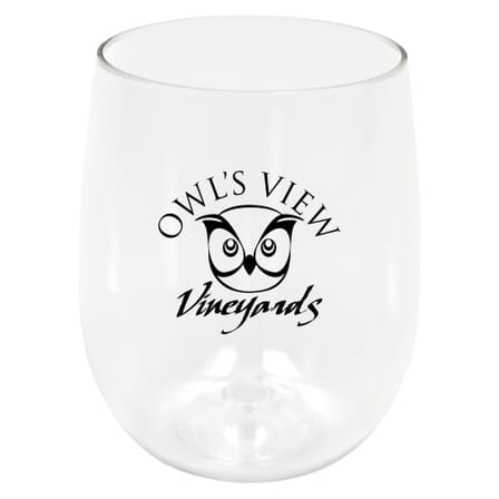 12 oz Plastic Vinello Stemless Wine Glass