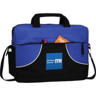 Blue and black computer messenger bag