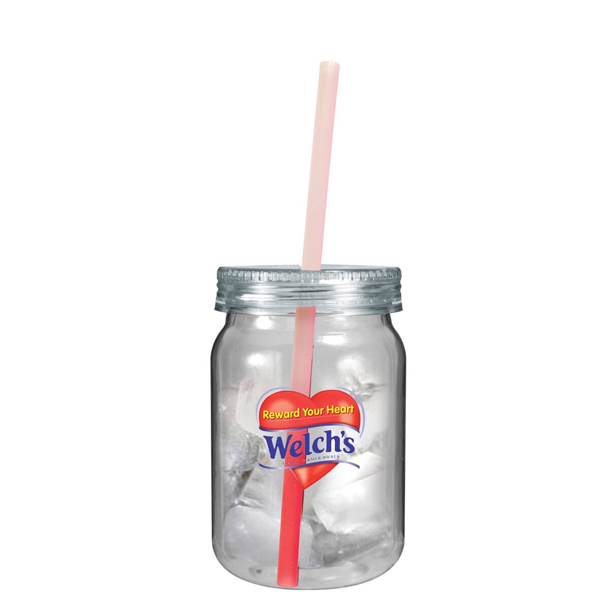 24 oz Mason Jar with Chameleon Straw - Full Color