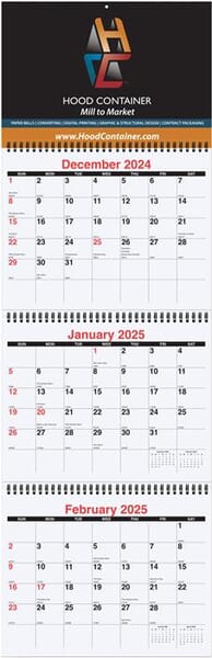 2025 Three Month Peek Calendar